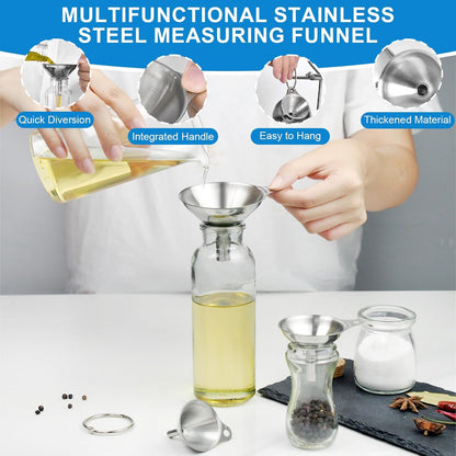 Measuring Cups and Spoons Set, 11 Stainless Steel Nesting Measuring Spoons and Cups with 3 Plastic Measuring Cup, 3 Funnel, 3 Brush, 1 Ruler, Measuring Cup Set for Kitchen Baking Liquid Dry