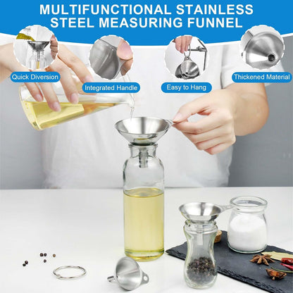 Measuring Cups and Spoons Set, 11 Stainless Steel Nesting Measuring Spoons and Cups with 3 Plastic Measuring Cup, 3 Funnel, 3 Brush, 1 Ruler, Measuring Cup Set for Kitchen Baking Liquid Dry