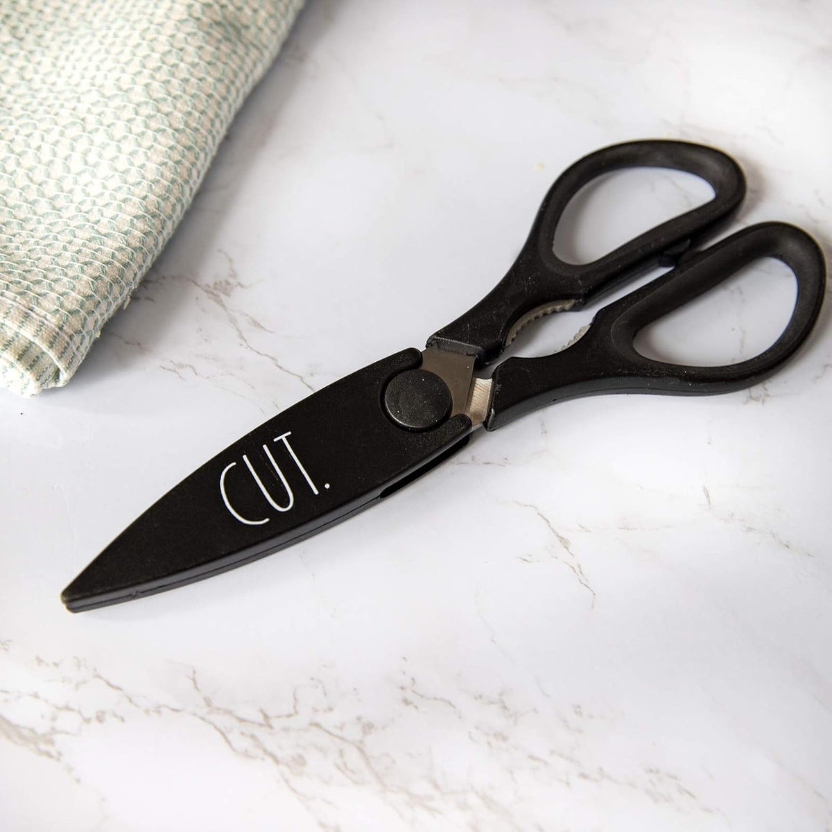 Kitchen Scissors- Stainless Steel Kitchen Shears, Cooking Scissors for Cutting Meat, Chicken, Herbs and Produce with Blade Cover and Soft Grip Handles (Brown)