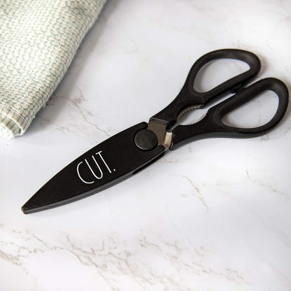 Kitchen Scissors- Stainless Steel Kitchen Shears, Cooking Scissors for Cutting Meat, Chicken, Herbs and Produce with Blade Cover and Soft Grip Handles (Brown)
