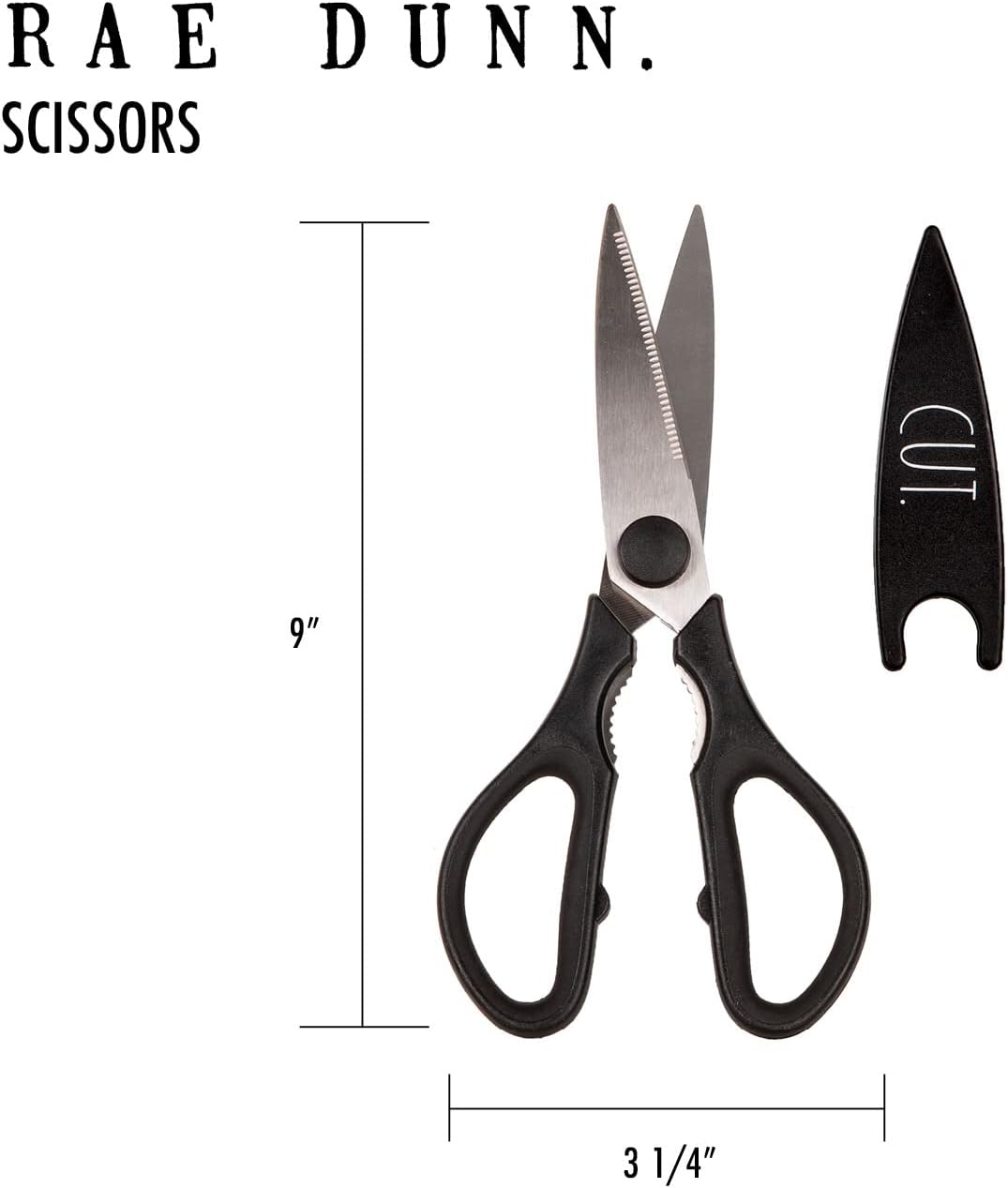 Kitchen Scissors- Stainless Steel Kitchen Shears, Cooking Scissors for Cutting Meat, Chicken, Herbs and Produce with Blade Cover and Soft Grip Handles (Brown)