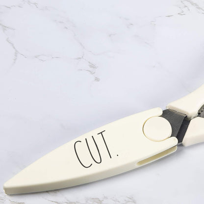 Kitchen Scissors- Stainless Steel Kitchen Shears, Cooking Scissors for Cutting Meat, Chicken, Herbs and Produce with Blade Cover and Soft Grip Handles (Brown)