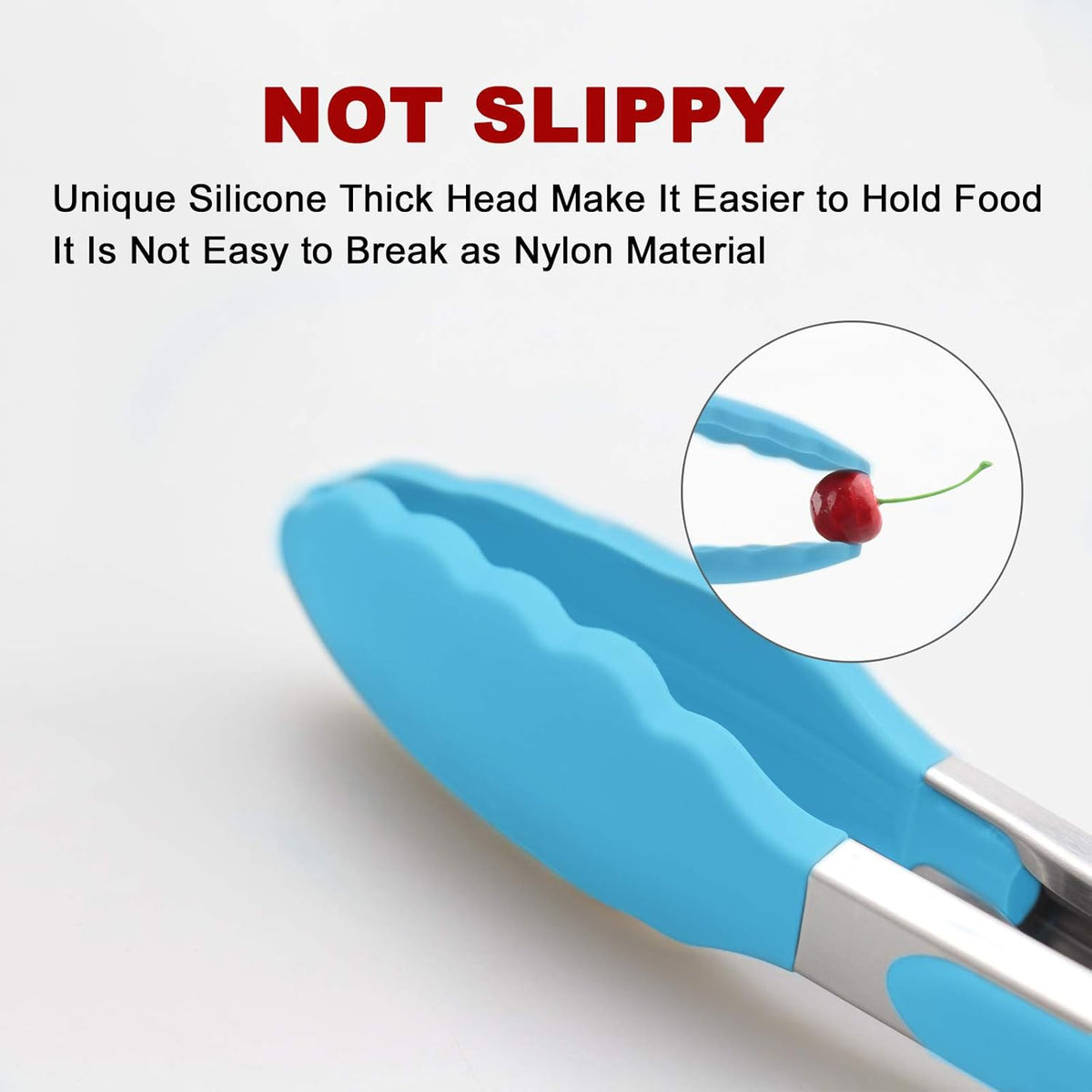 2 Pack Silicone Kitchen Tongs, 9 & 12 Inch, Stainless Steel, Black
