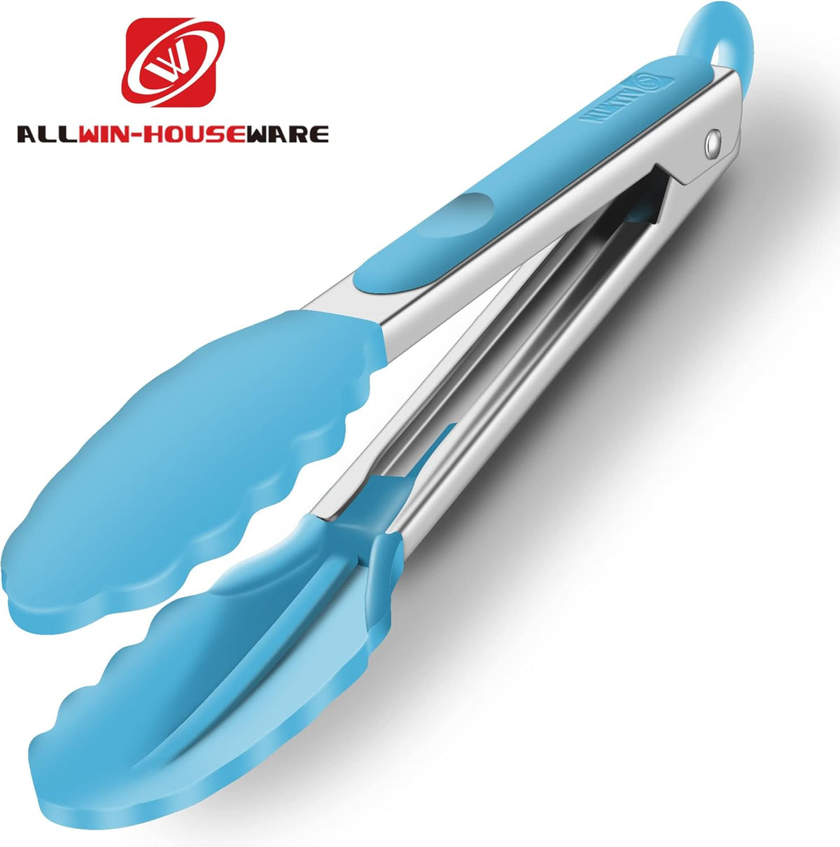 2 Pack Silicone Kitchen Tongs, 9 & 12 Inch, Stainless Steel, Black