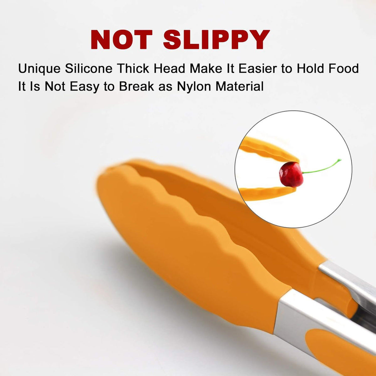 2 Pack Silicone Kitchen Tongs, 9 & 12 Inch, Stainless Steel, Black