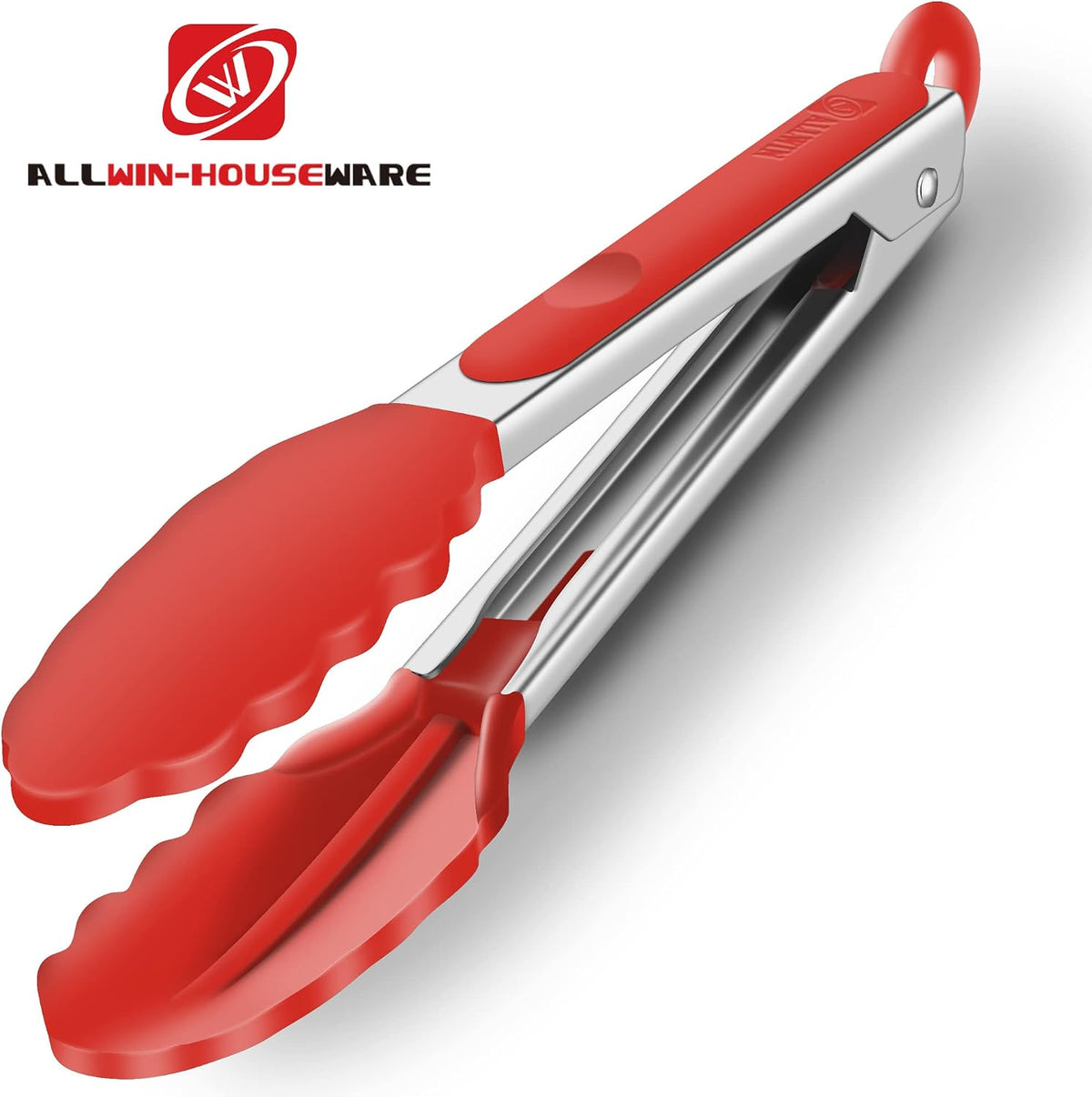 2 Pack Silicone Kitchen Tongs, 9 & 12 Inch, Stainless Steel, Black