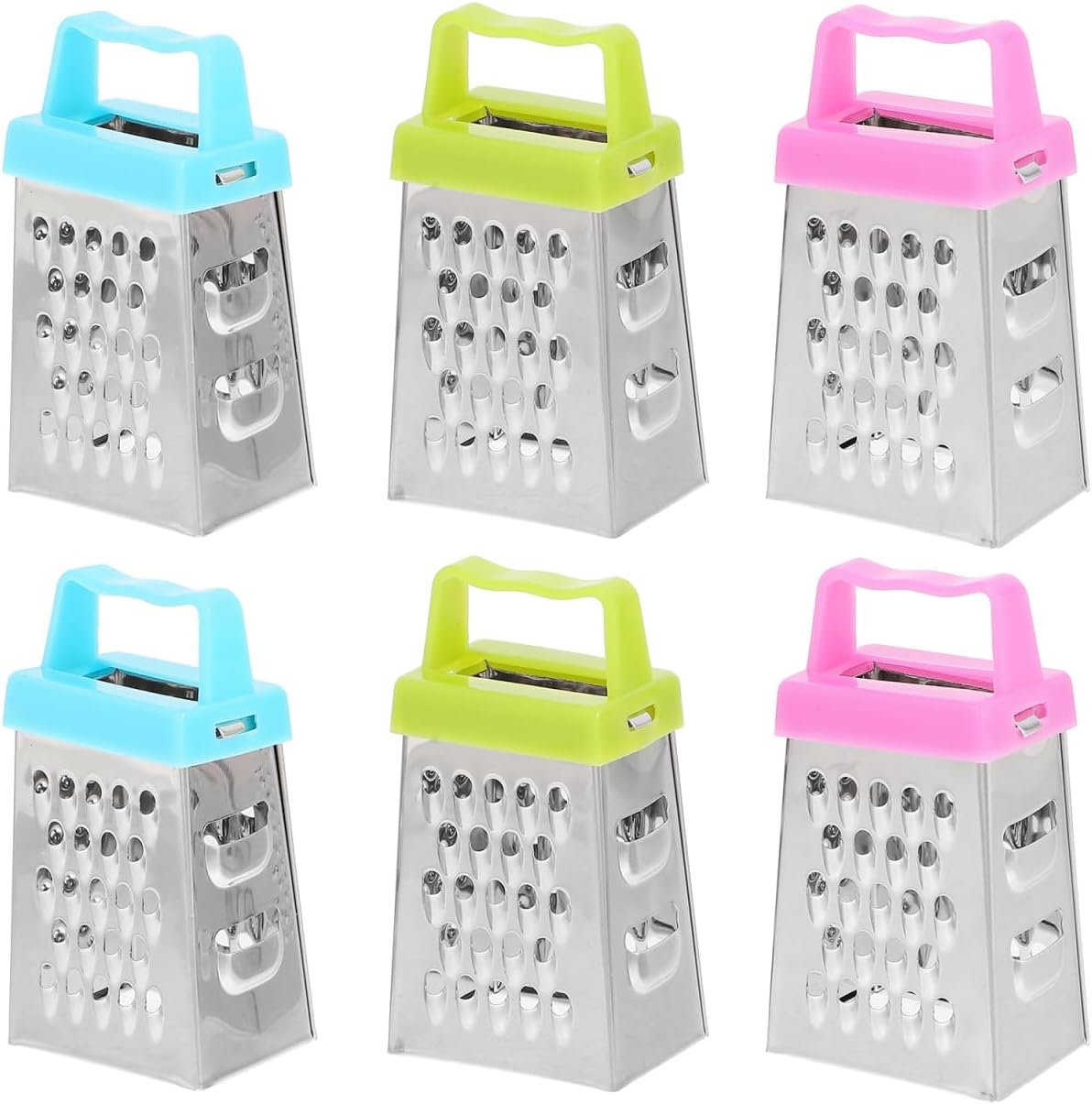 Mini Cheese Grater Stainless Steel Food Grater Box for Garlic Ginger Vegetables Hand with Non-Slip Handle Compact Kitchen for Home Travel Kids Parties