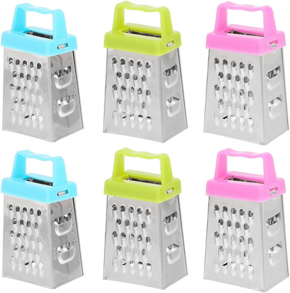 Mini Cheese Grater Stainless Steel Food Grater Box for Garlic Ginger Vegetables Hand with Non-Slip Handle Compact Kitchen for Home Travel Kids Parties