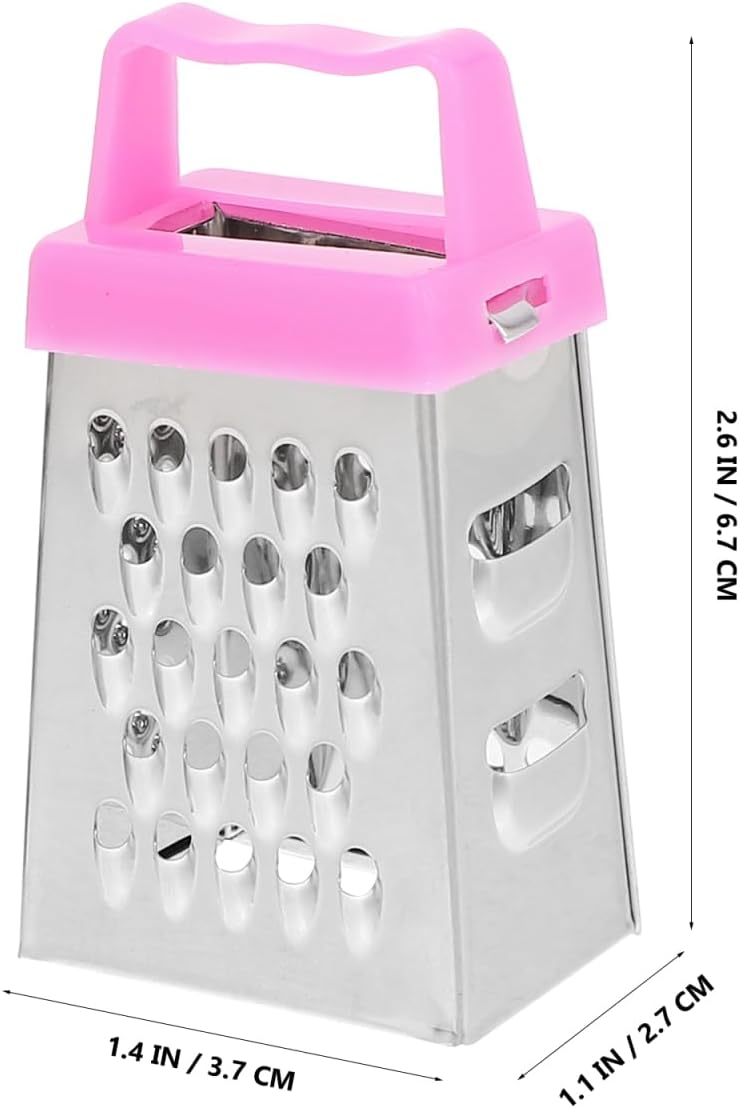 Mini Cheese Grater Stainless Steel Food Grater Box for Garlic Ginger Vegetables Hand with Non-Slip Handle Compact Kitchen for Home Travel Kids Parties