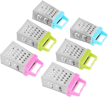 Mini Cheese Grater Stainless Steel Food Grater Box for Garlic Ginger Vegetables Hand with Non-Slip Handle Compact Kitchen for Home Travel Kids Parties