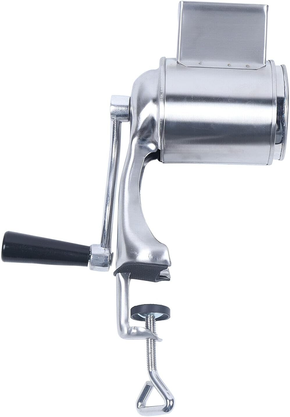 Manual Rotary Cheese Grater - Round Vegetable Slicer with 5 Interchangeable Blades Stainless Steel Rotary Drum Grater for Veggie, Nuts, Fruit,Biscuits