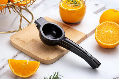 Manual Citrus Press Juicer – Metal Lemon Juicer and Citrus Squeezer – Handheld Juicer for Lemons, Limes, Tangerines and More (Black)