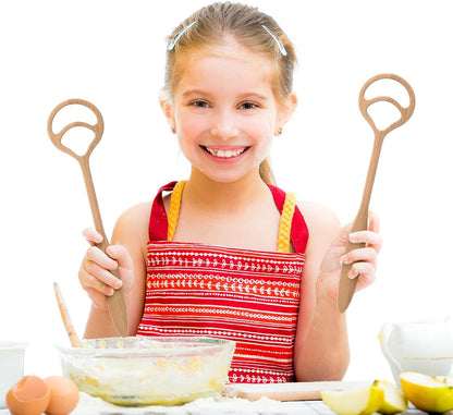 2 Pack 13'' Wooden Danish Dough Whisk for Sourdough Bread Egg