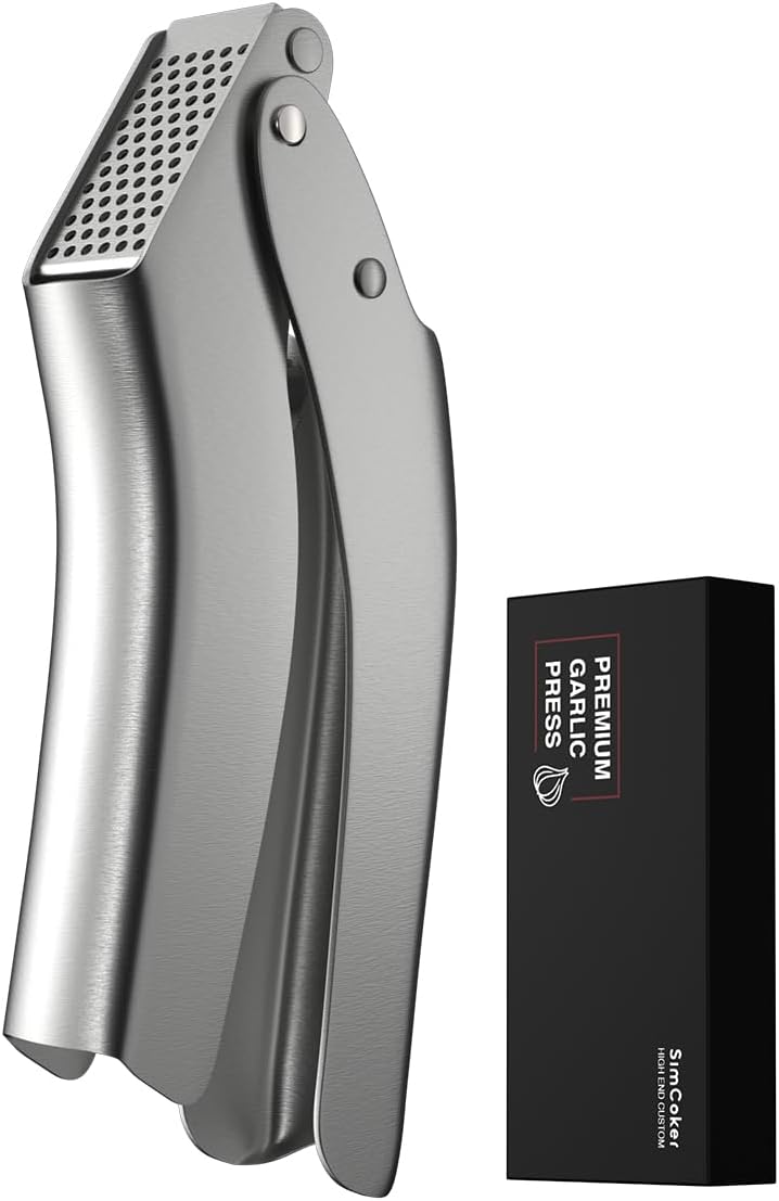 Garlic Press, No-Peel Garlic Crusher with 270° Flip for Easy Cleaning