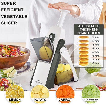 Safe Mandoline Slicer, Vegetable Slicer Potato Slicer, Gray
