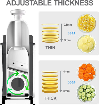 Safe Mandoline Slicer, Vegetable Slicer Potato Slicer, Gray