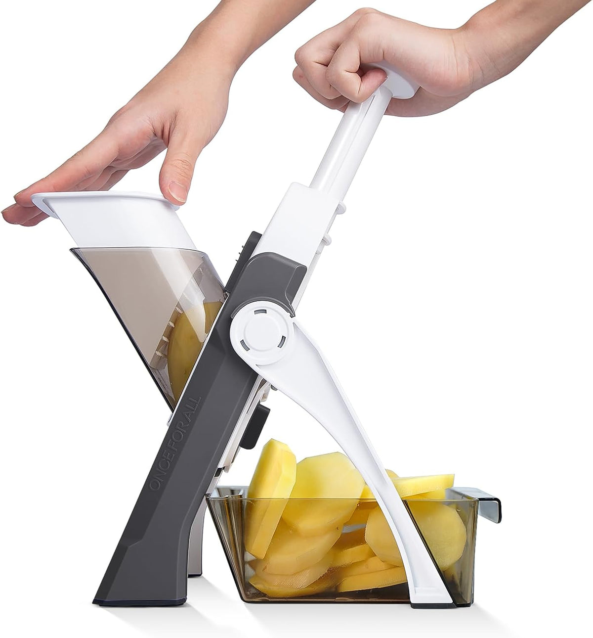 Safe Mandoline Slicer, Vegetable Slicer Potato Slicer, Gray