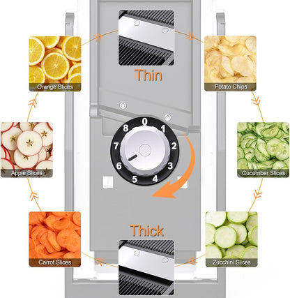 Safe Mandoline Slicer, Vegetable Slicer Potato Slicer, Gray