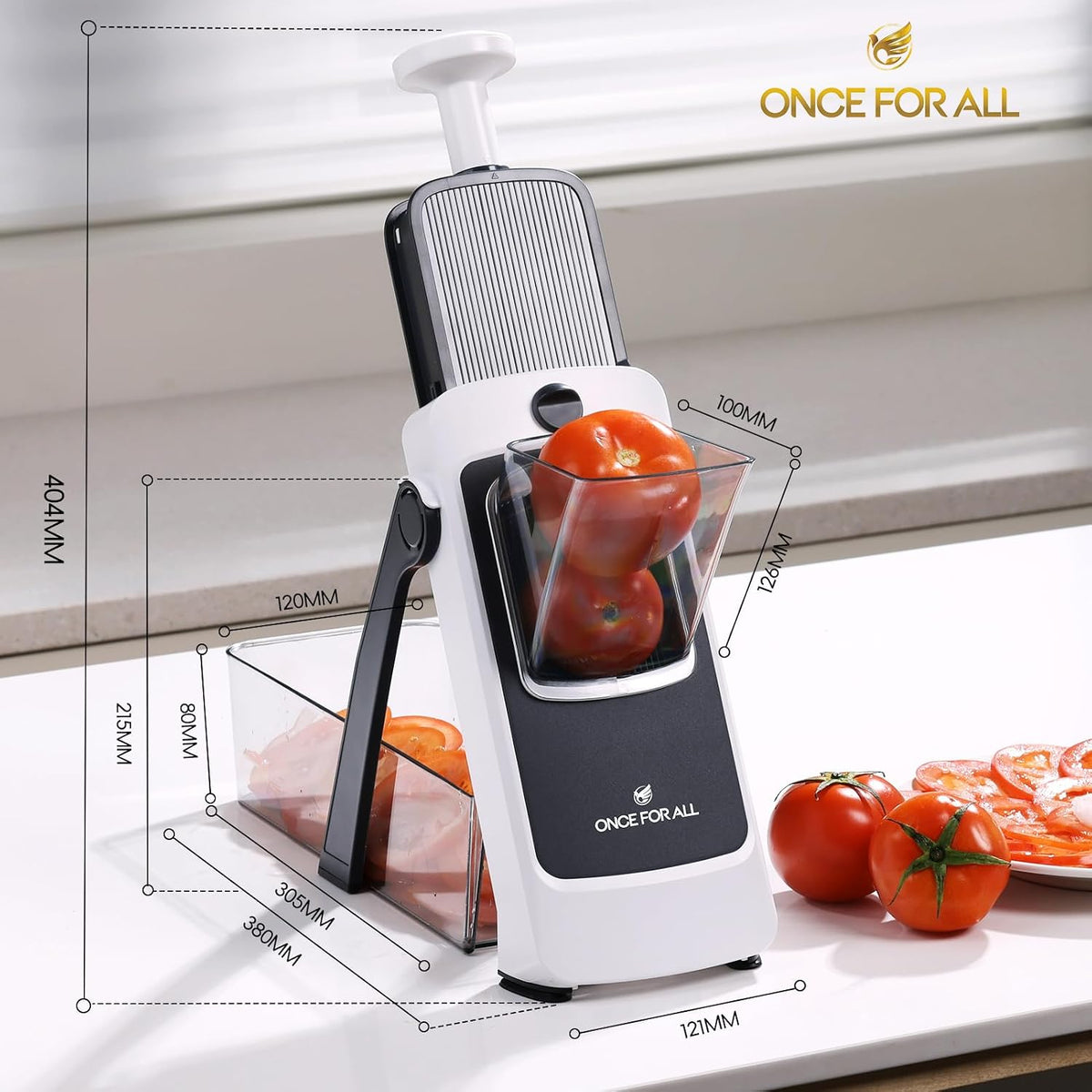 Safe Mandoline Slicer, Vegetable Slicer Potato Slicer, Gray