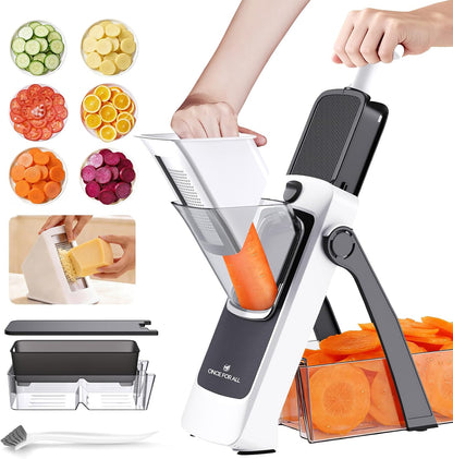 Safe Mandoline Slicer, Vegetable Slicer Potato Slicer, Gray