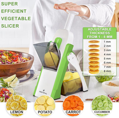Safe Mandoline Slicer, Vegetable Slicer Potato Slicer, Gray