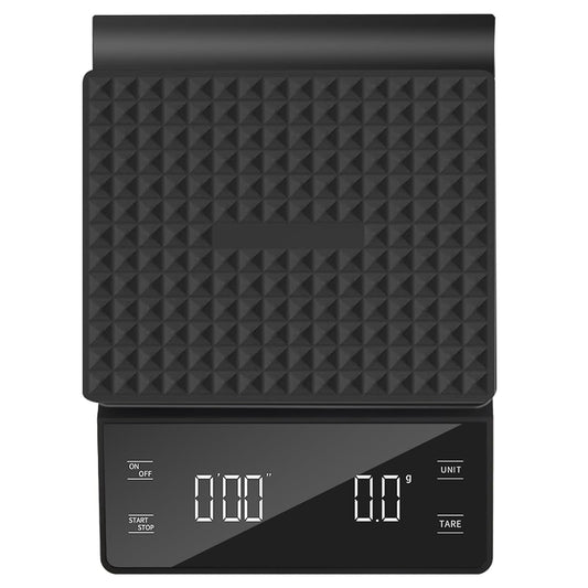 Digital Coffee Scale with Timer, 3kg/0.1g High Precision Espresso Scale, Tare Function, 99‘59“ Max Count-Up, 3 Units (g/oz/ml), Battery Powered, Waterproof, Backlit LED for Pour Over & Espresso