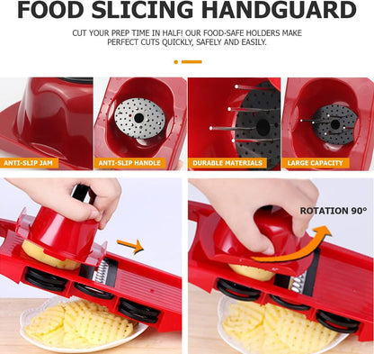 DOERDO Food Safety Holder for Mandolin Slicer Food Slicer Cutter Finger Guard Vegetable Cutting Finger Protector, Red, 4.8 * 3.5 Inch