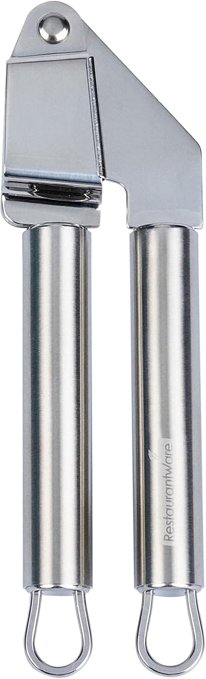 Stainless Steel Garlic Press - German Standard Garlic Mincer Tool Easy to Squeeze and Clean, Dishwasher Safe - Heavy Duty Garlic Chopper Tool for Ginger, Seeds