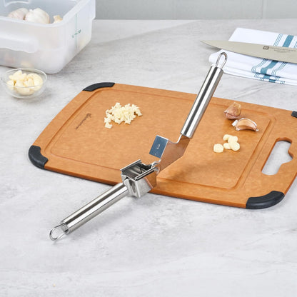 Stainless Steel Garlic Press - German Standard Garlic Mincer Tool Easy to Squeeze and Clean, Dishwasher Safe - Heavy Duty Garlic Chopper Tool for Ginger, Seeds