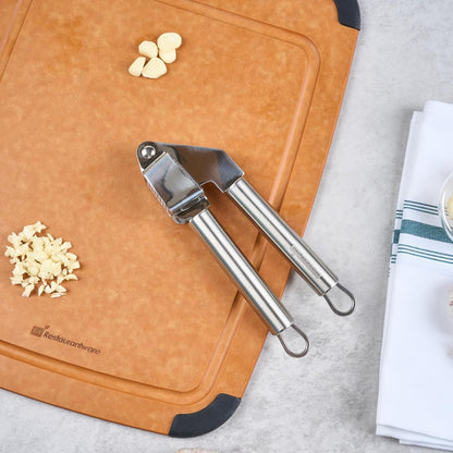Stainless Steel Garlic Press - German Standard Garlic Mincer Tool Easy to Squeeze and Clean, Dishwasher Safe - Heavy Duty Garlic Chopper Tool for Ginger, Seeds