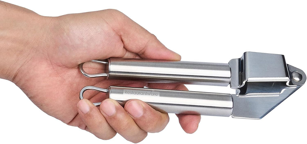 Stainless Steel Garlic Press - German Standard Garlic Mincer Tool Easy to Squeeze and Clean, Dishwasher Safe - Heavy Duty Garlic Chopper Tool for Ginger, Seeds
