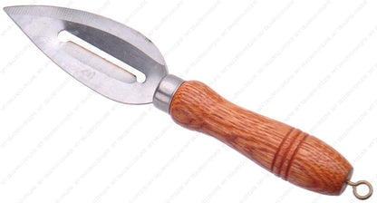 2 In 1 Tool Stainless Steel Julienne Vegetable Peeler Plus Knife with Wooden Handle, Blade: 3-1/2 Inches Long x 1-1/4 Inches Wide | Overall with Handle: 7-1/4 Long