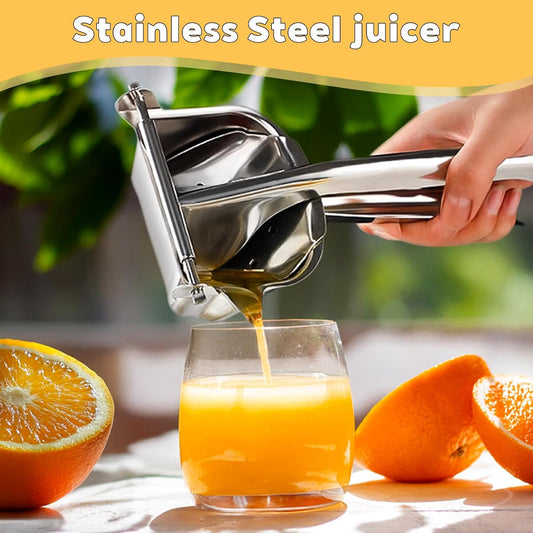 Stainless Steel Manual Juicer, Orange Juice Squeezer, Lemon Squeezer Stainless Steel, Orange Juice Squeezer, Fruit Juicer for Watermelon Lemon Orange Grapes and Other Fruit