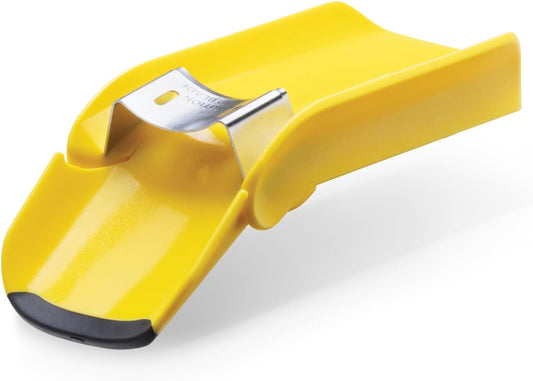 Corpeel No-Mess Corn Cob Peeler | Fold-out chute guides kernels into neat pile, curved Japanese stainless steel blade removes fresh or cooked corn from the cob