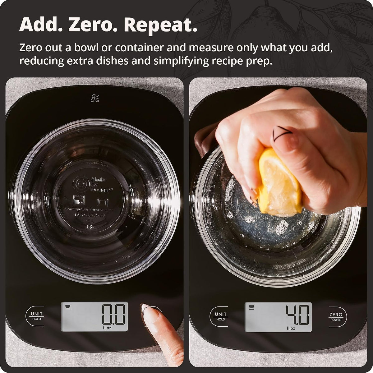 Food Scale, Slim & Compact Build, 1g Precision (Ash Gray)