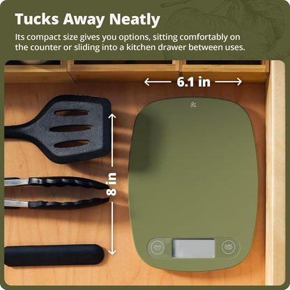 Food Scale, Slim & Compact Build, 1g Precision (Ash Gray)