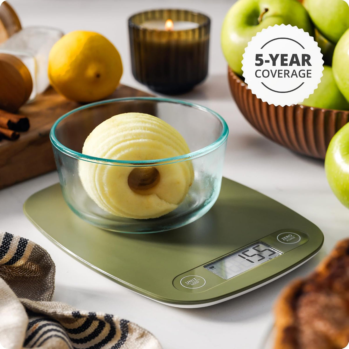 Food Scale, Slim & Compact Build, 1g Precision (Ash Gray)