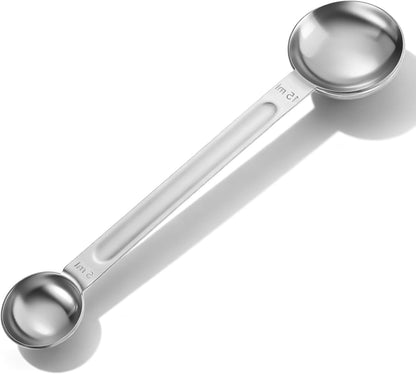 Double Sided Measuring Spoon, Stainless Steel Coffee Measuring Tablespoon 1 Tsp (5ml) & 1 Tbsp (15ml) Dual-Measure Long-Handle Spoons for Tea Sugar Coffee Baking Precise Measurements(Gold)