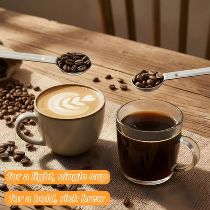 Double Sided Measuring Spoon, Stainless Steel Coffee Measuring Tablespoon 1 Tsp (5ml) & 1 Tbsp (15ml) Dual-Measure Long-Handle Spoons for Tea Sugar Coffee Baking Precise Measurements(Gold)