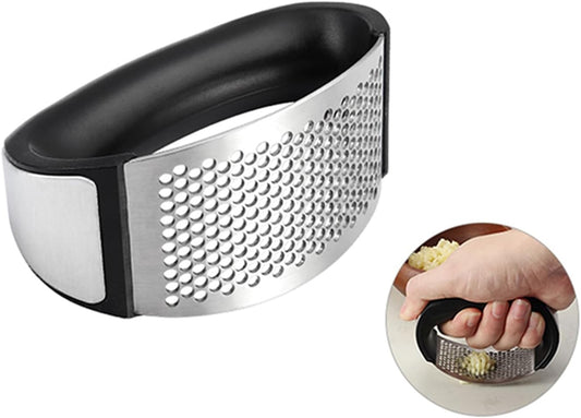 Garlic Press Rocker, Stainless Steel Garlic Crusher & Mincer Tool | Stainless steel garlic rocker press, ergonomic mincer tool for fast crushing garlic with easy cleaning design
