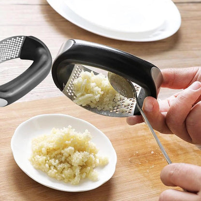 Garlic Press Rocker, Stainless Steel Garlic Crusher & Mincer Tool | Stainless steel garlic rocker press, ergonomic mincer tool for fast crushing garlic with easy cleaning design