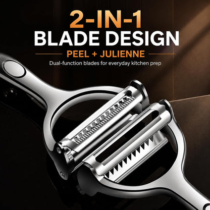2-in-1 Julienne Peeler and Vegetable Peeler, Y-Shaped Tool
