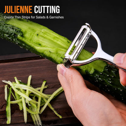 2-in-1 Julienne Peeler and Vegetable Peeler, Y-Shaped Tool