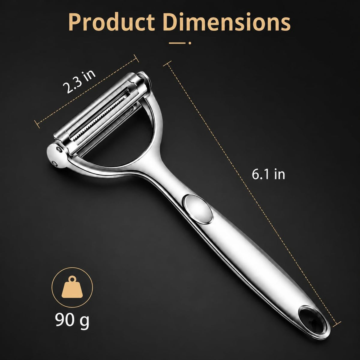 2-in-1 Julienne Peeler and Vegetable Peeler, Y-Shaped Tool