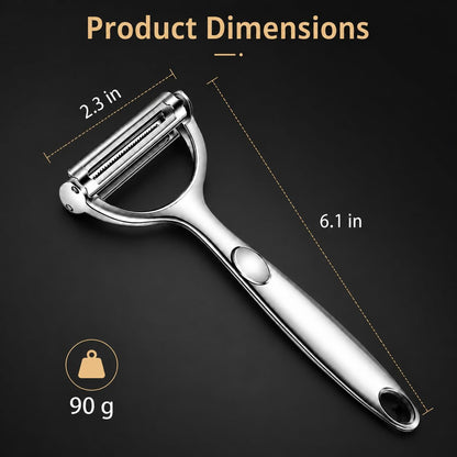 2-in-1 Julienne Peeler and Vegetable Peeler, Y-Shaped Tool