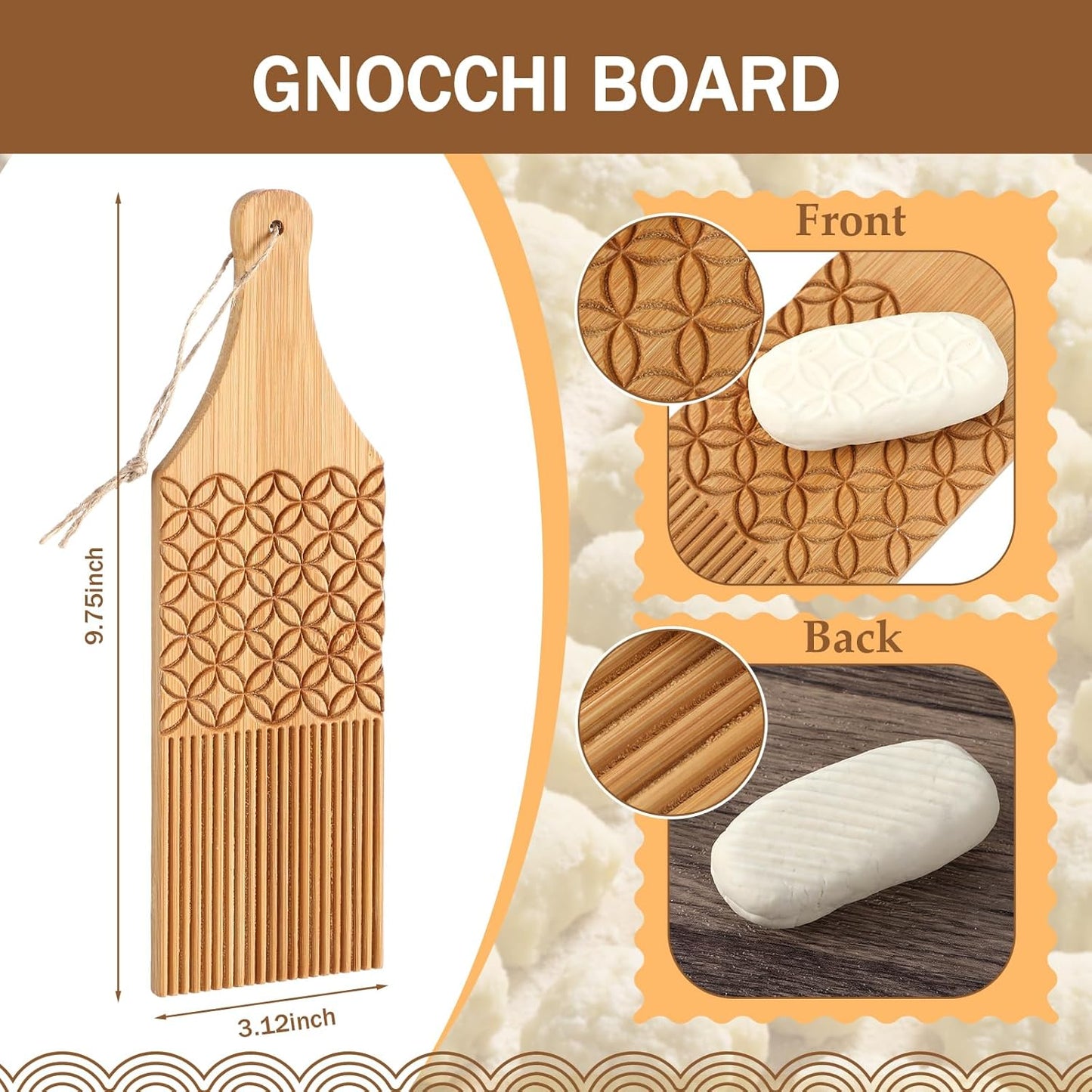 9 Pcs Pasta Making Tool Set Include 1 Bamboo Drying Rack 1 Ravioli Press 1 Gnocchi Board 1 Cutter 1 Rolling Pin 1 Filling Spoon 3 Ravioli Stamp for Pasta Maker