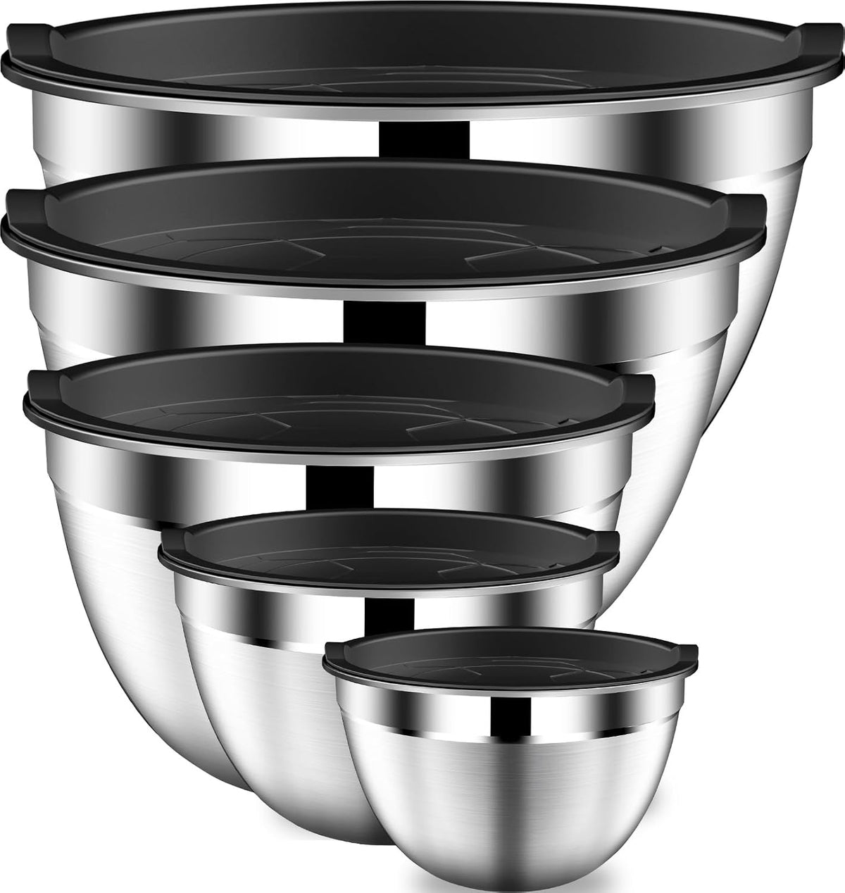 Mixing Bowls with Lids Set, Stainless Steel Mixing Bowl with Colander