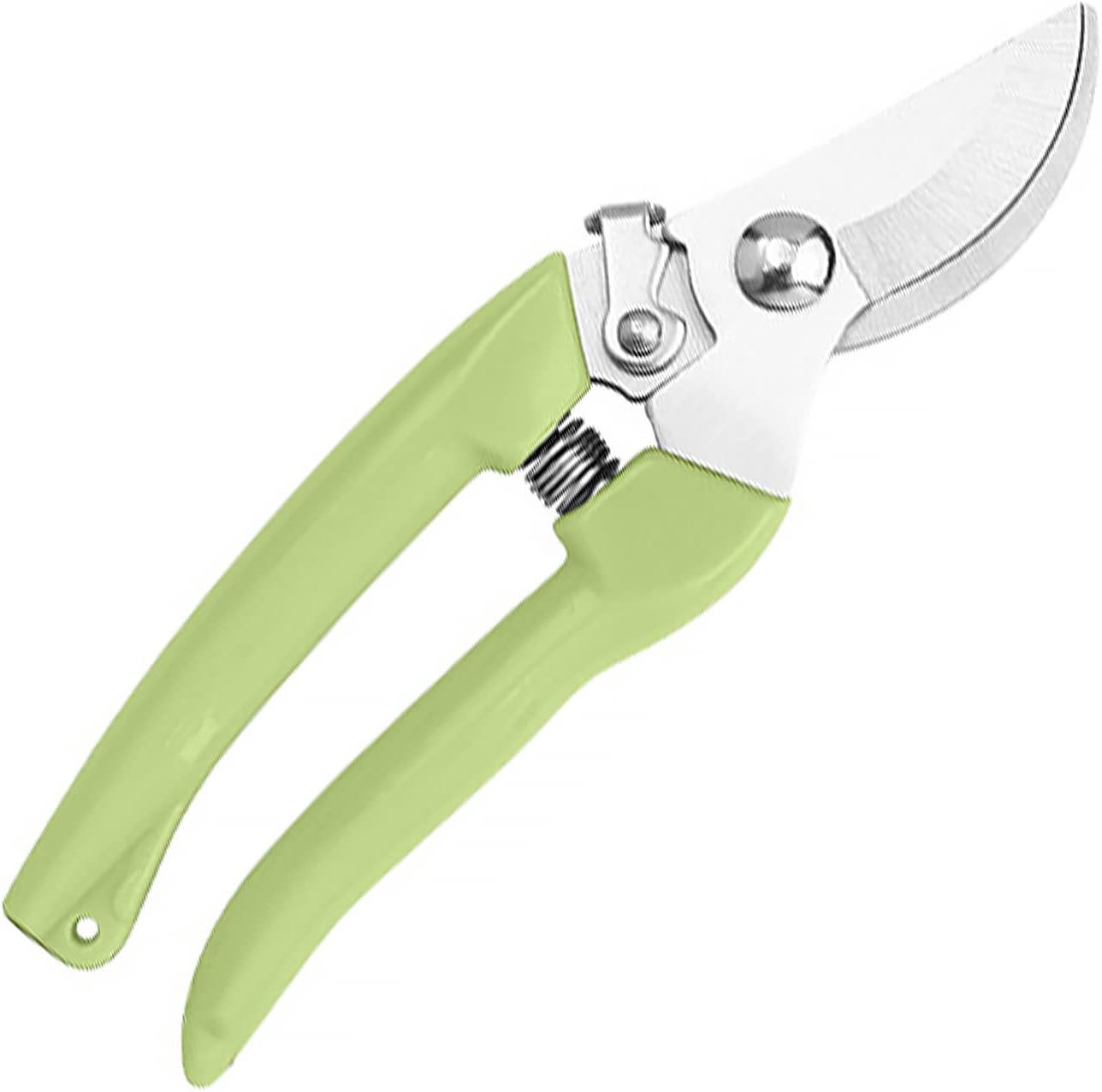Curve Gardening Scissor with Sharp Stainless Steel Blade Garden Shears for Cutting Flowers Trimming Plants of Yard Florist Flower Rose Herb Hedge Bonsai and Fruits Picking (Black Handle)