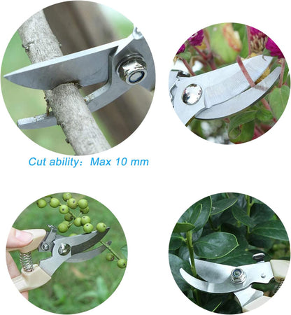 Curve Gardening Scissor with Sharp Stainless Steel Blade Garden Shears for Cutting Flowers Trimming Plants of Yard Florist Flower Rose Herb Hedge Bonsai and Fruits Picking (Black Handle)