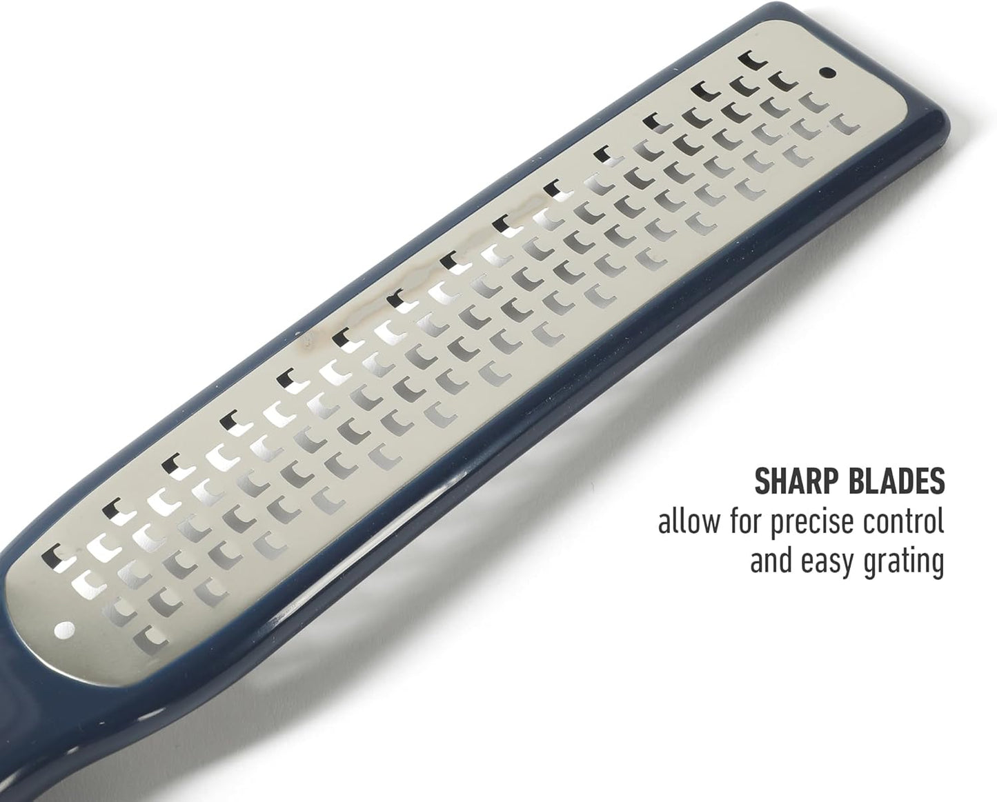 Prime Stainless Steel Handheld Grater Lemon Zester W/Cover & Rubber Handle - Taupe